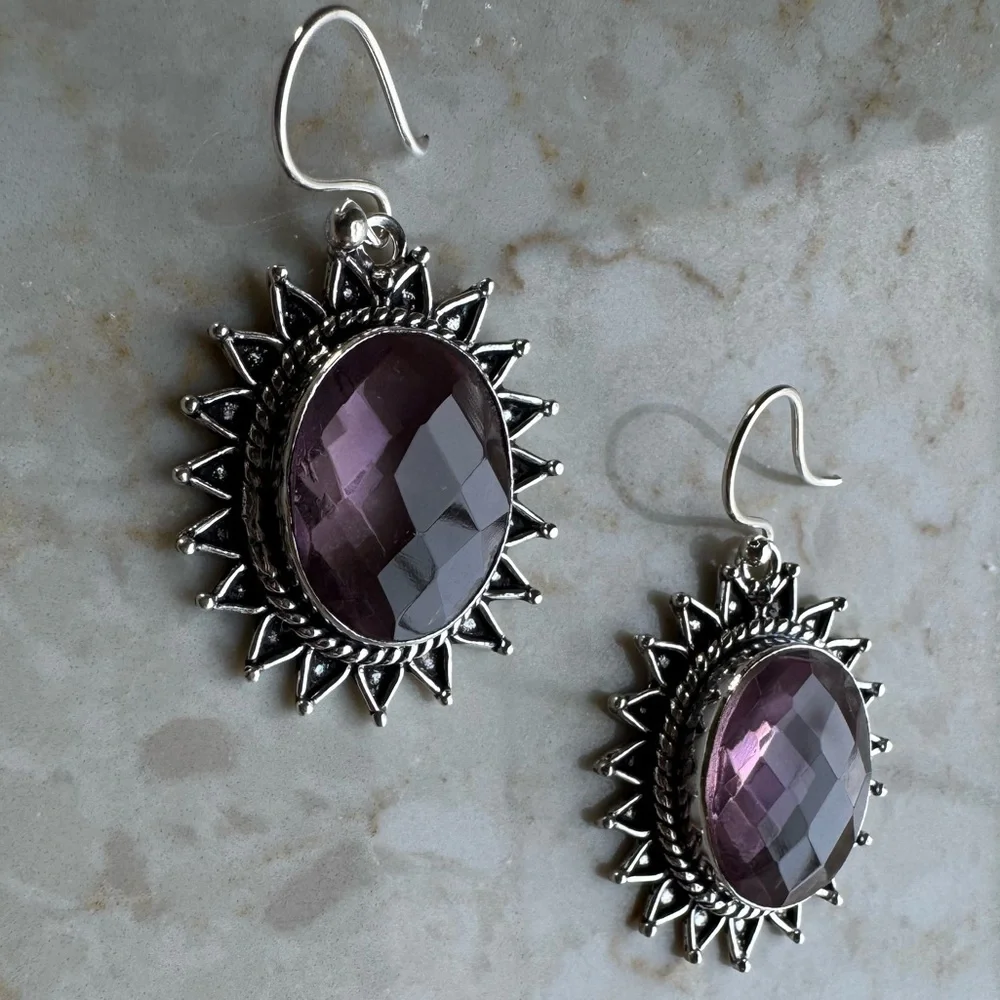 NWOT Sundance Summer Sun Earrings, Pink Kunzite, Sterling Silver